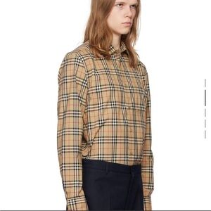 Burberry Beige and Black Checkered Shirt